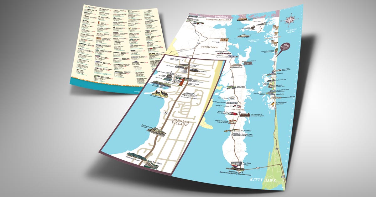 Currituck Outer Banks NC Map Portfolio Meg Doyle   Currituck Map OG 