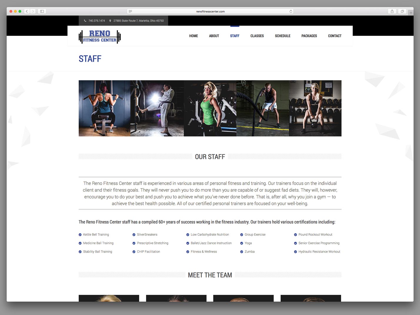 Reno Fitness Center Website