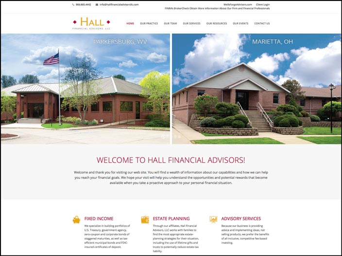 Hall Financial Advisors Website